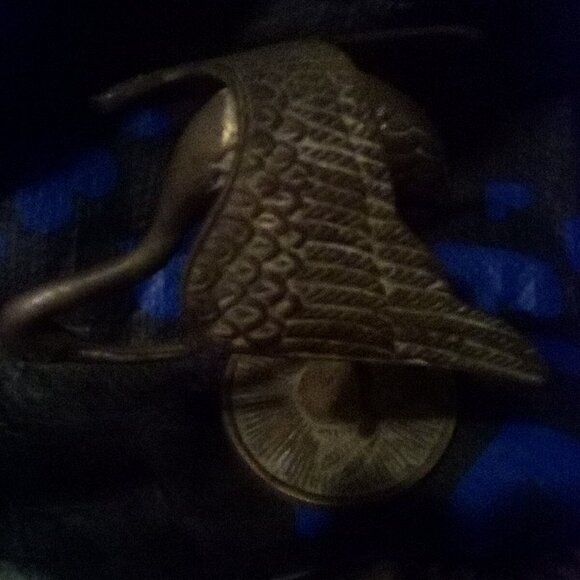 Vintage, 1970's Pair of Brass Cranes - Picture 5 of 7